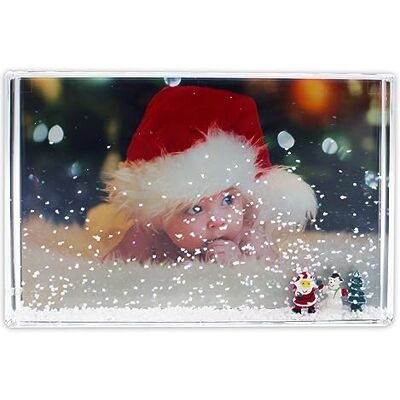 Adventa Glitter fotoram block klar akryl 4 x 6 – perfekta personliga presenter, strumpfyllningar, juldekorationer och heminredning – julfigurer och snö (multi) Adventa Glitter fotoram block klar akryl 4 x 6 – perfekta personliga presenter, strumpfyllningar, juldekorationer och heminredning – julfigurer och snö (multi)