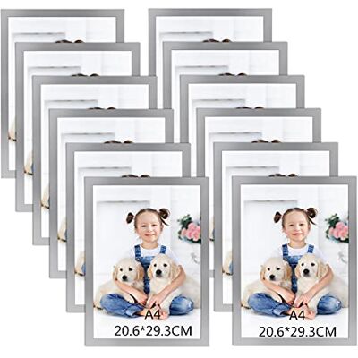 RLAVBL A4 fotoramar, set med 12, silvermagnetisk fotoram med självhäftande baksida för fönster, kakelvägg, kylskåp och dörr – perfekt för annonser, meddelanden, licenser, tryck och certifikat RLAVBL A4 fotoramar, set med 12, silvermagnetisk fotoram med självhäftande baksida för fönster, kakelvägg, kylskåp och dörr – perfekt för annonser, meddelanden, licenser, tryck och certifikat
