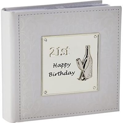Shudehill Giftware Joe Davies Deluxe grattis 21:a födelsedagen firande fotoalbum 77983, vit, storlek 6 x 4 Shudehill Giftware Joe Davies Deluxe grattis 21:a födelsedagen firande fotoalbum 77983, vit, storlek 6 x 4