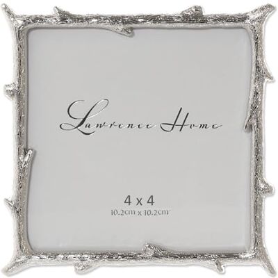 Lawrence Frames Lawrence ramar 4 x 4 silver metallbildram med naturlig grendesign Lawrence Frames Lawrence ramar 4 x 4 silver metallbildram med naturlig grendesign