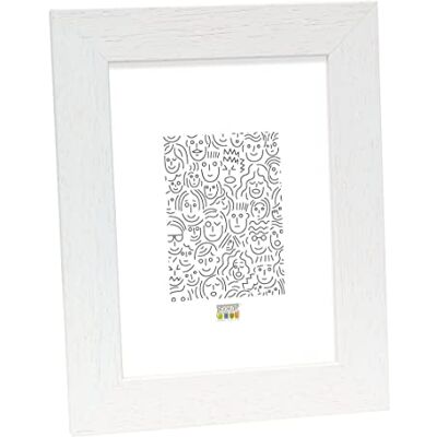 Deknudt Frames Utskuren ram enkel, bred, vit, trä, 15 x 20 cm Deknudt Frames Utskuren ram enkel, bred, vit, trä, 15 x 20 cm