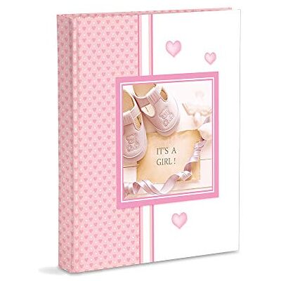 Mareli Fotoalbum, rosa, flicka, med journal, 23 x 30 cm, 56 vita sidor och 4 anpassningsbara dagbokssidor, tjocka och hållbara kartongsidor med urringning Mareli Fotoalbum, rosa, flicka, med journal, 23 x 30 cm, 56 vita sidor och 4 anpassningsbara dagbokssidor, tjocka och hållbara kartongsidor med urringning