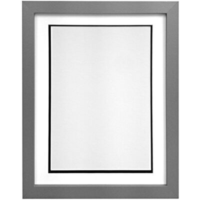 FRAMES BY POST Fram från POST H7 bildram med vit montering, bredd 25 mm, vit, trä, silver, 91 x 60 cm bild storlek 30 x 20 tum FRAMES BY POST Fram från POST H7 bildram med vit montering, bredd 25 mm, vit, trä, silver, 91 x 60 cm bild storlek 30 x 20 tum