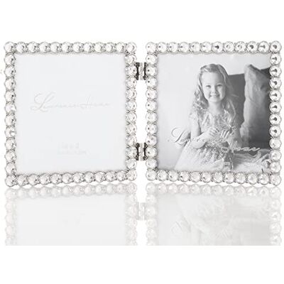 Lawrence Frames 4 x 4 silver metall gnistrande dubbel ram – klar briljans Lawrence Frames 4 x 4 silver metall gnistrande dubbel ram – klar briljans