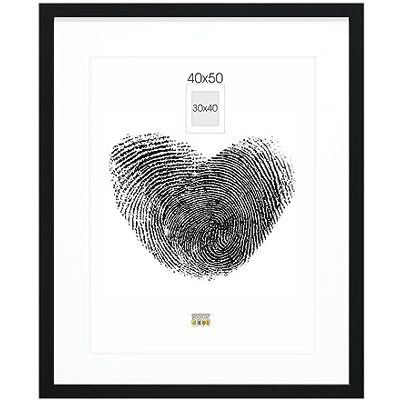Deknudt Frames bildram med passepartout – svart – S66KF2 P1 40 x 50 cm för bild 30 x 40 cm – bildram trä MDF – hängande bilder Deknudt Frames bildram med passepartout – svart – S66KF2 P1 40 x 50 cm för bild 30 x 40 cm – bildram trä MDF – hängande bilder