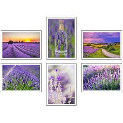 DKORARTE Set med 6 bilder träbas dekoration modernt vardagsrum, sovrum, rum, landskap, natur, fält lavendel Brihuega med metallhängare, (2 x 38 x 29 cm, 4 x 29 x 20 cm) DKORARTE Set med 6 bilder träbas dekoration modernt vardagsrum, sovrum, rum, landskap, natur, fält lavendel Brihuega med metallhängare, (2 x 38 x 29 cm, 4 x 29 x 20 cm)