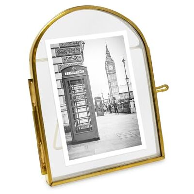 Isaac Jacobs 2 x 3 vintagestil, välvd mässing och glasmetall flytande bildram med medaljongstängning (vertikal), gjord för bordsskärm (2 x 3 vertikal, antikt guld) Isaac Jacobs 2 x 3 vintagestil, välvd mässing och glasmetall flytande bildram med medaljongstängning (vertikal), gjord för bordsskärm (2 x 3 vertikal, antikt guld)