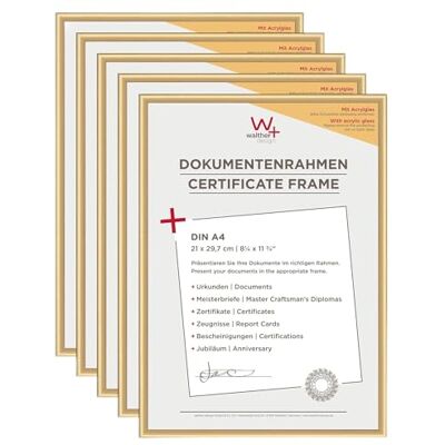 walther design tavelram guld 21 x 29,7 cm (DIN A4) med konstglas 5-pack, New Lifestyle plastram KVX130G5 walther design tavelram guld 21 x 29,7 cm (DIN A4) med konstglas 5-pack, New Lifestyle plastram KVX130G5