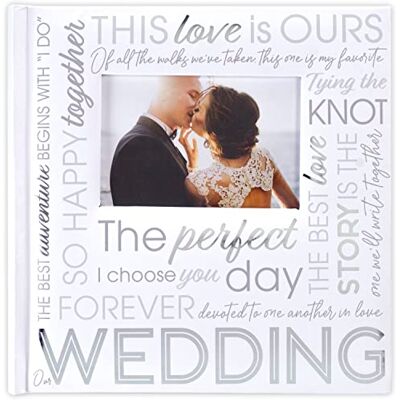 Malden International Designs 4x6 Horizontal 2 Up Wedding Photo Album White Book Bound Memo Writing Areas Hard Cover 3.5 x 5 Front Cover Photo Pocket Malden International Designs 4x6 Horizontal 2 Up Wedding Photo Album White Book Bound Memo Writing Areas Hard Cover 3.5 x 5 Front Cover Photo Pocket