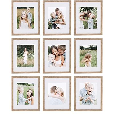 SHEFFIELD HOME 9 delar galleri väggram set, 30 x 35 cm, matt till 20 x 25 cm, ljus naturlig SHEFFIELD HOME 9 delar galleri väggram set, 30 x 35 cm, matt till 20 x 25 cm, ljus naturlig