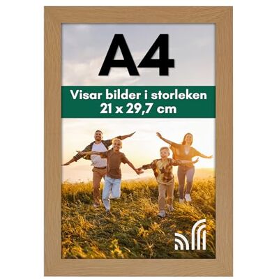 Americanflat Fotoram A4 – Av MDF och splittersäkert glas – För vägg eller bord – Passar motiv 21x29, 7 cm – Mörk ek Americanflat Fotoram A4 – Av MDF och splittersäkert glas – För vägg eller bord – Passar motiv 21x29, 7 cm – Mörk ek
