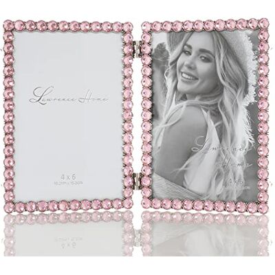 Lawrence Frames 4 x 6 silver metall gnistrande dubbel ram – mjuk rosa Lawrence Frames 4 x 6 silver metall gnistrande dubbel ram – mjuk rosa