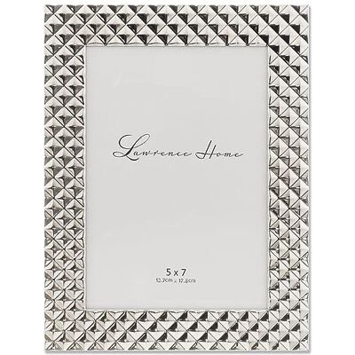 Lawrence Frames Lawrence ramar diamantmönster polerad metallbildram, 5 x 7, silver Lawrence Frames Lawrence ramar diamantmönster polerad metallbildram, 5 x 7, silver