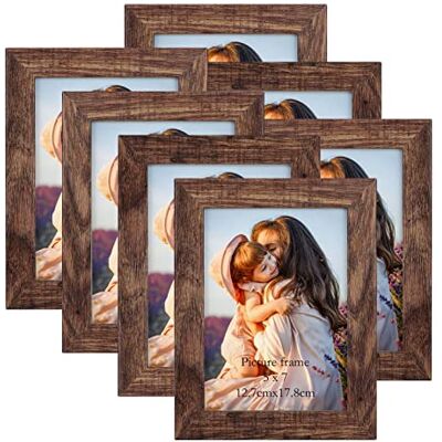 PETAFLOP Uppsättning av 7 fotoramar 13 x 18 cm brun, bildram trä vägg och bordsbildram, lämplig för användning i lägenheter kontor etc PETAFLOP Uppsättning av 7 fotoramar 13 x 18 cm brun, bildram trä vägg och bordsbildram, lämplig för användning i lägenheter kontor etc