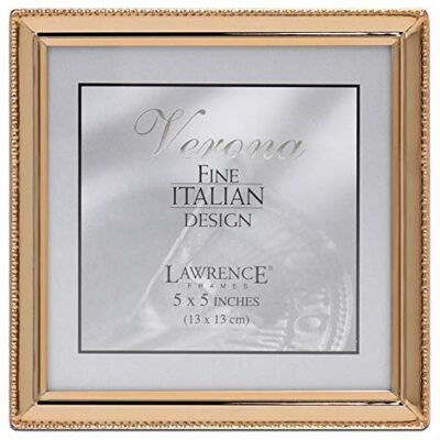 Lawrence Frames Lawrence ramar klassisk pärla bildram, 5 x 5, guld Lawrence Frames Lawrence ramar klassisk pärla bildram, 5 x 5, guld