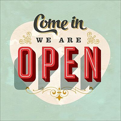 Pro-Art gla927d väggbild glaskonst "Come in we are open", 20 x 20 cm Pro-Art gla927d väggbild glaskonst "Come in we are open", 20 x 20 cm