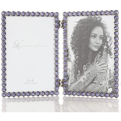 Lawrence Frames 4 x 6 silver metall gnistrande dubbel ram – midnattsblå Lawrence Frames 4 x 6 silver metall gnistrande dubbel ram – midnattsblå