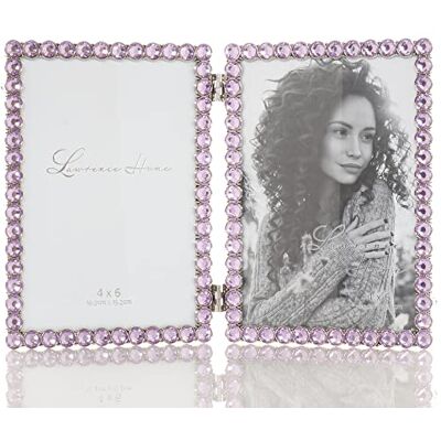 Lawrence Frames 4 x 6 silver metall gnistrande dubbel ram – ljus lila Lawrence Frames 4 x 6 silver metall gnistrande dubbel ram – ljus lila