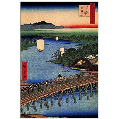 ArtPlaza Hiroshige Utagawa Senju Great Bridge Dekorationspanel, Trä, Multifärg, 60x90 cm ArtPlaza Hiroshige Utagawa Senju Great Bridge Dekorationspanel, Trä, Multifärg, 60x90 cm