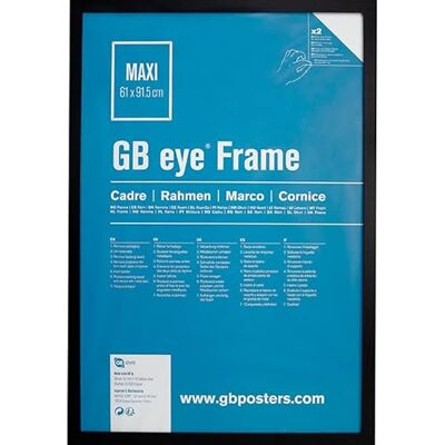 GB eye MDF svart maxi ram – officiell produkt – format 61 x 91,5 cm – plexiglasskydd – väggdekoration – elegant finish GB eye MDF svart maxi ram – officiell produkt – format 61 x 91,5 cm – plexiglasskydd – väggdekoration – elegant finish