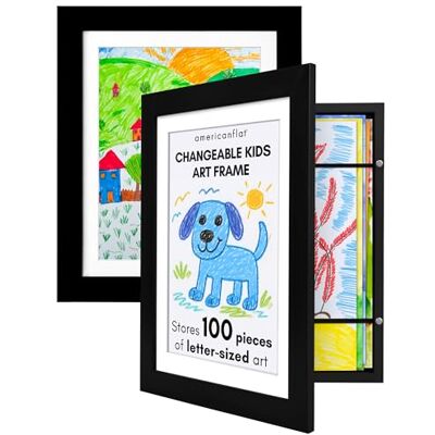 Americanflat A4 Kids konstverk visningsram i svart – set med 2 – använd som 25 x 32 cm ram utan montering – konstverk för barn – främre öppning fotoram – horisontella och vertikala format för vägg Americanflat A4 Kids konstverk visningsram i svart – set med 2 – använd som 25 x 32 cm ram utan montering – konstverk för barn – främre öppning fotoram – horisontella och vertikala format för vägg