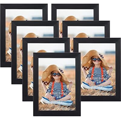 EXYGLO Uppsättning av 7 bildramar 10 x 15 cm, svart fotoram collage för 15 x 10 cm foton och bilder, mörk ram lätt och tunn – vägg- eller bordsstativ EXYGLO Uppsättning av 7 bildramar 10 x 15 cm, svart fotoram collage för 15 x 10 cm foton och bilder, mörk ram lätt och tunn – vägg- eller bordsstativ
