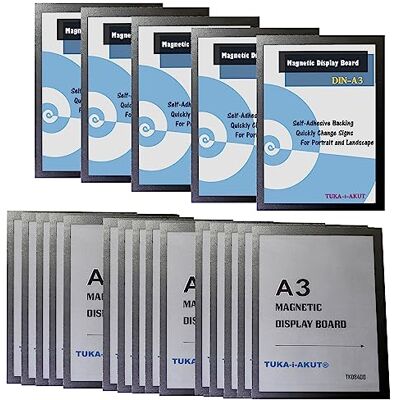TUKA-i-AKUT 20 st. A3 Info-ram självhäftande med magnetisk stängning, fickficka infoväska bladhållare, snabb byte av hängning, vikbar magnetisk ram färg svart, TKD8400-A3-20x TUKA-i-AKUT 20 st. A3 Info-ram självhäftande med magnetisk stängning, fickficka infoväska bladhållare, snabb byte av hängning, vikbar magnetisk ram färg svart, TKD8400-A3-20x