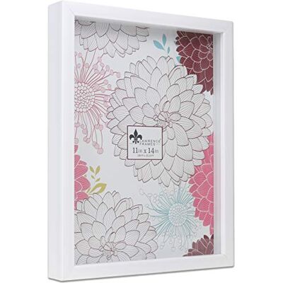 Lawrence Frames Shadow Box Frame, 11x14, White 785211 Lawrence Frames Shadow Box Frame, 11x14, White 785211