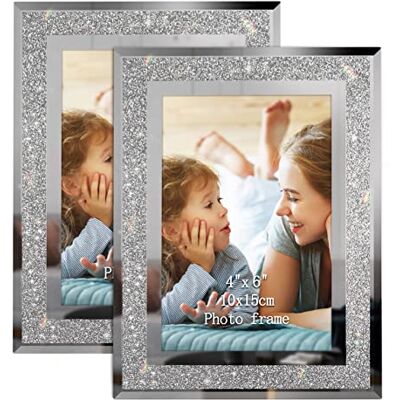 Calenzana Artsay 4 x 6 fotoramar gnistrande glas fotoram set för bordsskiva, 2-pack Calenzana Artsay 4 x 6 fotoramar gnistrande glas fotoram set för bordsskiva, 2-pack