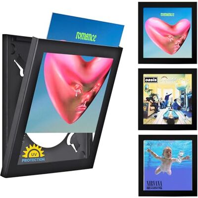 PLAY AND DISPLAY Vinylram: Art Vinyl Play & Display Flip Frames, Set med 3, Svart PLAY AND DISPLAY Vinylram: Art Vinyl Play & Display Flip Frames, Set med 3, Svart