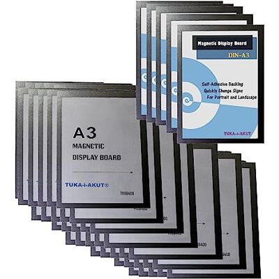 TUKA-i-AKUT 40 st. A3 Info-ram självhäftande med magnetisk stängning, fickficka infoväska bladhållare, snabb byte av hängning, vikbar magnetisk ram färg svart, TKD8400-A3-40x TUKA-i-AKUT 40 st. A3 Info-ram självhäftande med magnetisk stängning, fickficka infoväska bladhållare, snabb byte av hängning, vikbar magnetisk ram färg svart, TKD8400-A3-40x