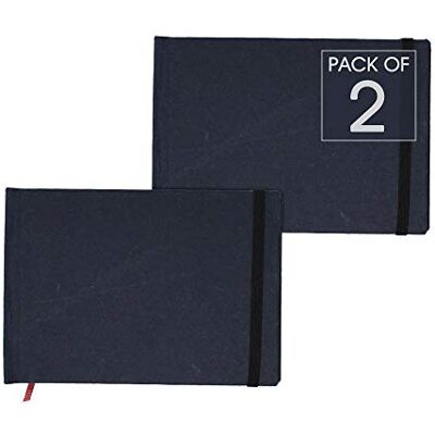 Artway Indigo handgjord inbunden A6 skissbok – landskap tvåpack – 150 gsm – 48 ark/96 sidor Artway Indigo handgjord inbunden A6 skissbok – landskap tvåpack – 150 gsm – 48 ark/96 sidor