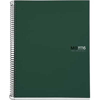Miquelrius A4 Notebook The Original, 6 färgade ränder, ogenomskinligt polypropenomslag, storlek 210 x 297 mm, 4 borrar, 150 ark 70 g/m², 5 mm rutnät, khakigrön Miquelrius A4 Notebook The Original, 6 färgade ränder, ogenomskinligt polypropenomslag, storlek 210 x 297 mm, 4 borrar, 150 ark 70 g/m², 5 mm rutnät, khakigrön