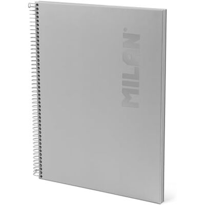 MILAN ® A4 spiral anteckningsbok med hårt omslag rutat papper 80 ark 95 gr/m² grå Shadow Collection MILAN ® A4 spiral anteckningsbok med hårt omslag rutat papper 80 ark 95 gr/m² grå Shadow Collection
