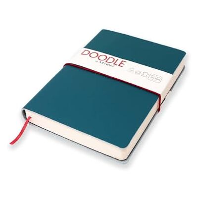 Artway Indigo Doodle dagbok/anteckningsbok i teal läder 175 mm x 125 mm 164 ark/82 sidor 150 g/m² kassettpapper Artway Indigo Doodle dagbok/anteckningsbok i teal läder 175 mm x 125 mm 164 ark/82 sidor 150 g/m² kassettpapper