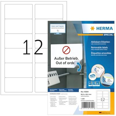 HERMA 10304 Vita borttagbara etiketter - Etiketter HERMA 10304 Vita borttagbara etiketter - Etiketter