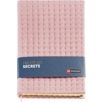 Miquelrius A5 anteckningsbok (148 x 210 mm), Vit prickad inredning, 80 ark 100 g/m², Kartongöverdrag fodrad med sammet effekt, koppar tonad skärning, Midnight Secrets Collection, Rosa Miquelrius A5 anteckningsbok (148 x 210 mm), Vit prickad inredning, 80 ark 100 g/m², Kartongöverdrag fodrad med sammet effekt, koppar tonad skärning, Midnight Secrets Collection, Rosa