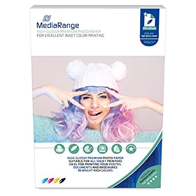 MediaRange MRINK103 Fotopapper 100 ark högglans 220 g/m² MediaRange MRINK103 Fotopapper 100 ark högglans 220 g/m²