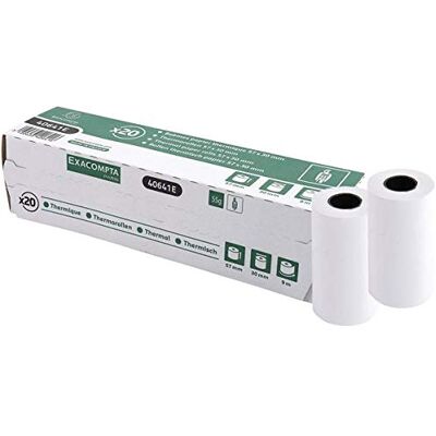 Exacompta 40339DE 10-pack termopappersrullar för EC-Cash-enheter, 1 lager, bredd: 57 mm, längd 18 m, kärna diameter: 12 mm SEPA belastningstext på baksidan (tyska) 55 g/m² extra BPA-fri Exacompta 40339DE 10-pack termopappersrullar för EC-Cash-enheter, 1 lager, bredd: 57 mm, längd 18 m, kärna diameter: 12 mm SEPA belastningstext på baksidan (tyska) 55 g/m² extra BPA-fri