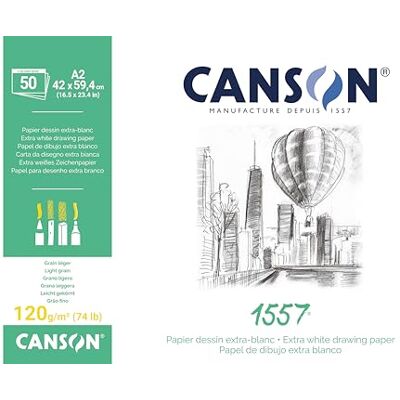 Canson 204127410 1557 teckningspapper - A2, Vit Canson 204127410 1557 teckningspapper - A2, Vit