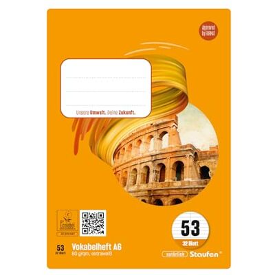 Staufen Style Ordförråd – 5 häften vardera, 32 ark, DIN A5, linjerat 53 (ordförråd med mittlinje), 80 g/m² papper Staufen Style Ordförråd – 5 häften vardera, 32 ark, DIN A5, linjerat 53 (ordförråd med mittlinje), 80 g/m² papper