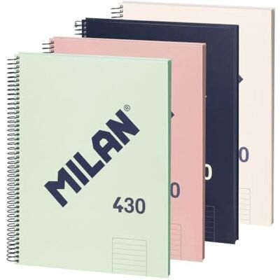 MILAN ® 4-pack A4-anteckningsböcker, inbundet papper, linjerat papper (7 mm), 80 ark 95 gr/m² gummikollektion 430 MILAN ® 4-pack A4-anteckningsböcker, inbundet papper, linjerat papper (7 mm), 80 ark 95 gr/m² gummikollektion 430
