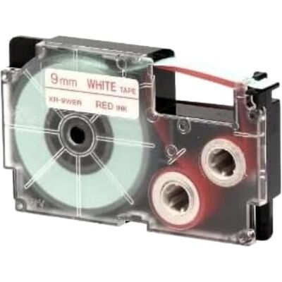 Casio EZ-Label Printer XR-9WER1 märkband självhäftande 9 mm x 8,0 m röd på vit Casio EZ-Label Printer XR-9WER1 märkband självhäftande 9 mm x 8,0 m röd på vit