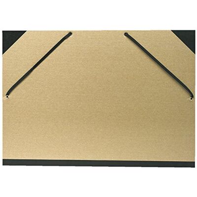 Exacompta Ref. 544100E 1 ritlåda i naturkraft med elastiska band baksida i canvas och tryckta hörn storlek 32 x 45 cm A3-format (297 x 420 mm) brun kratf-färg Exacompta Ref. 544100E 1 ritlåda i naturkraft med elastiska band baksida i canvas och tryckta hörn storlek 32 x 45 cm A3-format (297 x 420 mm) brun kratf-färg