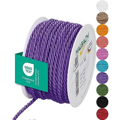 Halbach sidenband premiumsnöre (syrénfärger) bredd 4 mm längd 25 m Tillverkad i Tyskland & Öko-Tex certifierad glänsande satinsnöre av acetat Halbach sidenband premiumsnöre (syrénfärger) bredd 4 mm längd 25 m Tillverkad i Tyskland & Öko-Tex certifierad glänsande satinsnöre av acetat
