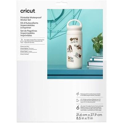 Cricut utskrivbart klistermärkeset, transparent, A4, vattentätt klistermärkeset för bläckstråleskrivare, kompatibel med alla Machines – paket med 6 Cricut utskrivbart klistermärkeset, transparent, A4, vattentätt klistermärkeset för bläckstråleskrivare, kompatibel med alla Machines – paket med 6