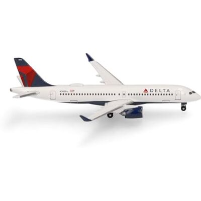 Herpa modellflygplan Delta Air Lines Airbus A220-300, skala 1:500, modell, samlarobjekt, flygplan utan ställ, metallfigur Herpa modellflygplan Delta Air Lines Airbus A220-300, skala 1:500, modell, samlarobjekt, flygplan utan ställ, metallfigur