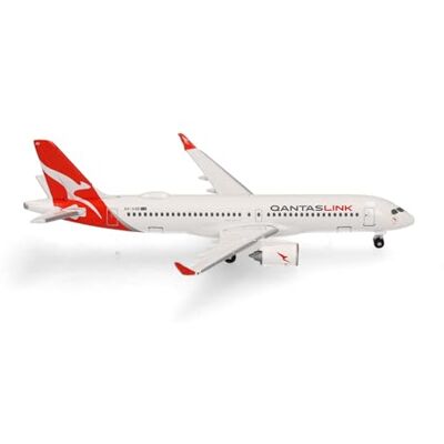 Herpa modellflygplan QantasLink Airbus A220-300, skala 1:500, modell, samlarobjekt, flygplan utan ställ, metallfigur Herpa modellflygplan QantasLink Airbus A220-300, skala 1:500, modell, samlarobjekt, flygplan utan ställ, metallfigur