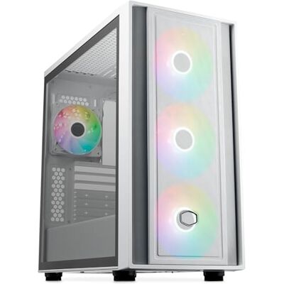 Cooler Master MasterBox 600 White Mid-Tower E-ATX Airflow Chassi Stöder Back-Connect MB & 420mm Radiatorkylare, Förinstallerade 3 x 140mm & 1 x 120mm ARGB PWM Fläktar, USB 3.2 Gen 2x2 Type-C Cooler Master MasterBox 600 White Mid-Tower E-ATX Airflow Chassi Stöder Back-Connect MB & 420mm Radiatorkylare, Förinstallerade 3 x 140mm & 1 x 120mm ARGB PWM Fläktar, USB 3.2 Gen 2x2 Type-C