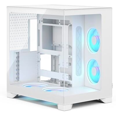 Fractal Design Pop 2 Vision White RGB gamingchassi med panoramaglas – Dubbla kammare – 4 RGB‑reversefläktar – ATX/E‑ATX/mATX/ITX Fractal Design Pop 2 Vision White RGB gamingchassi med panoramaglas – Dubbla kammare – 4 RGB‑reversefläktar – ATX/E‑ATX/mATX/ITX